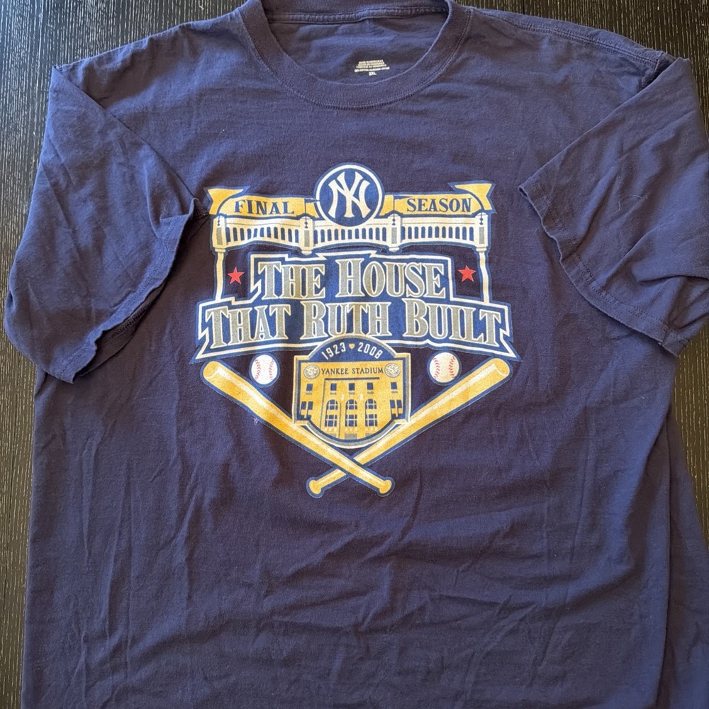 New York Yankees The House That Ruth Built Tee Mens XXL Final Season 2008 Navy